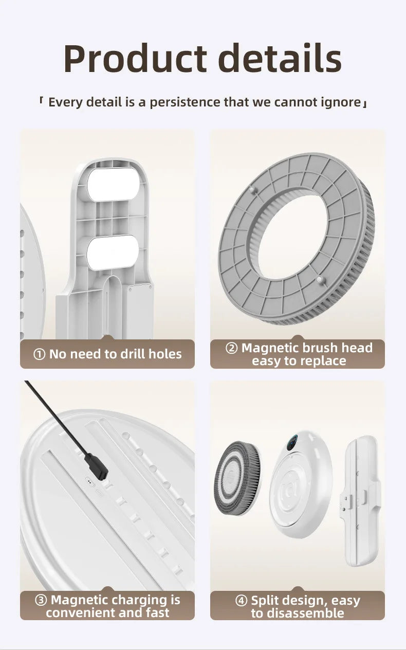 Automatic Wall-Mounted Bath Brush – Electric Body Scrubber