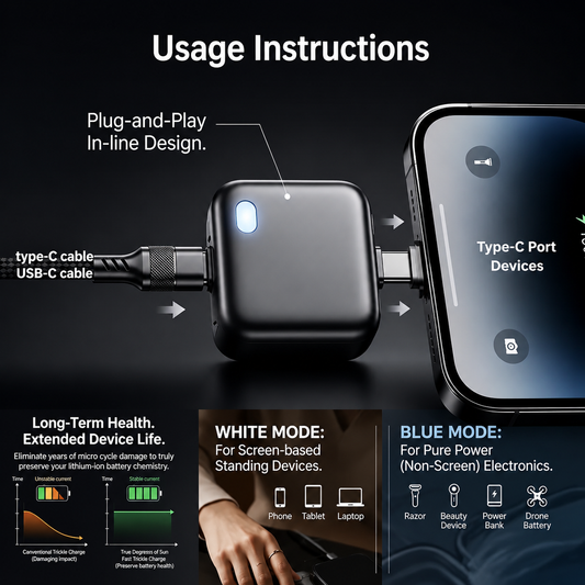 ChargeGuard Pro™ — USB-C Auto Shut-Off Charger Adapter