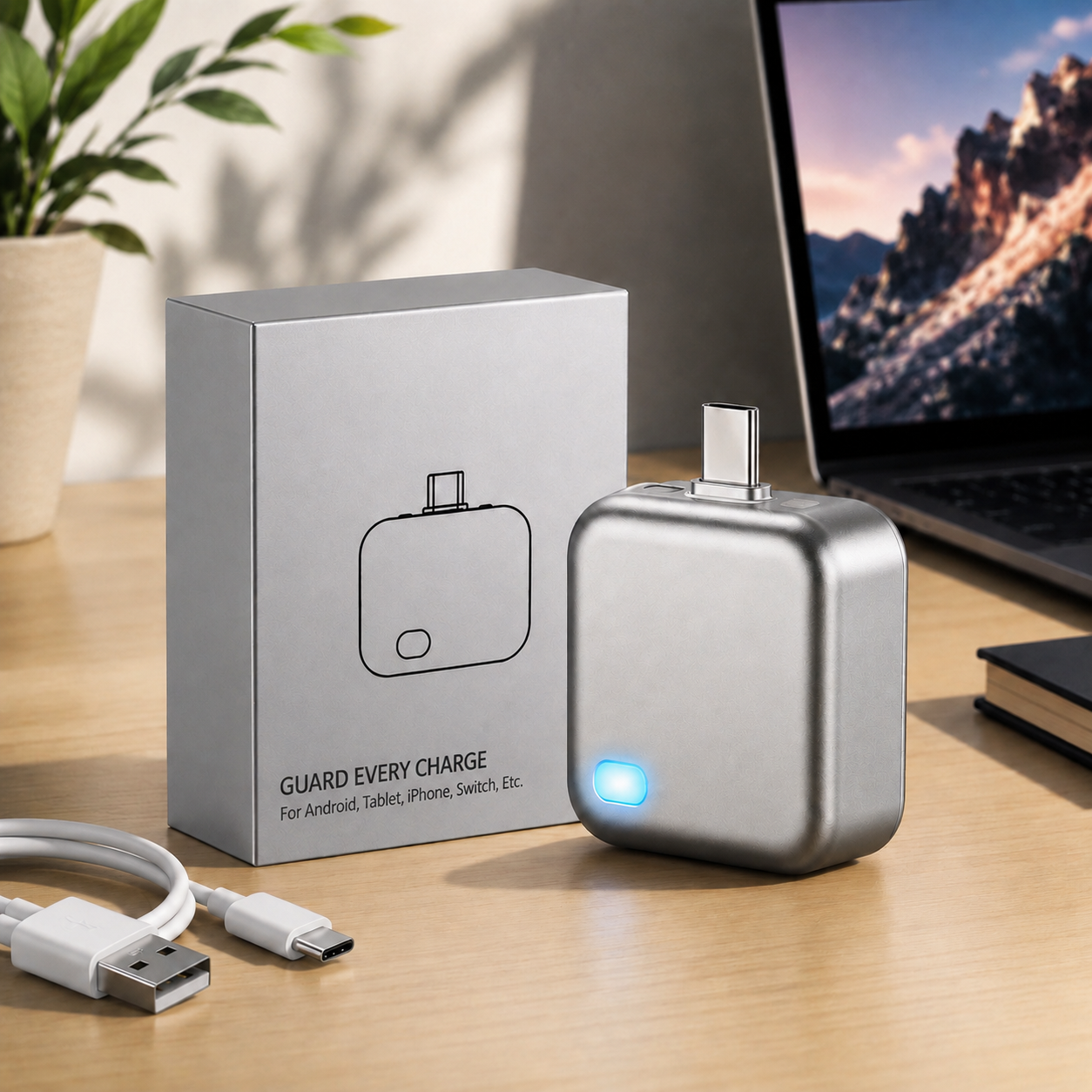 ChargeGuard Pro™ — USB-C Auto Shut-Off Charger Adapter
