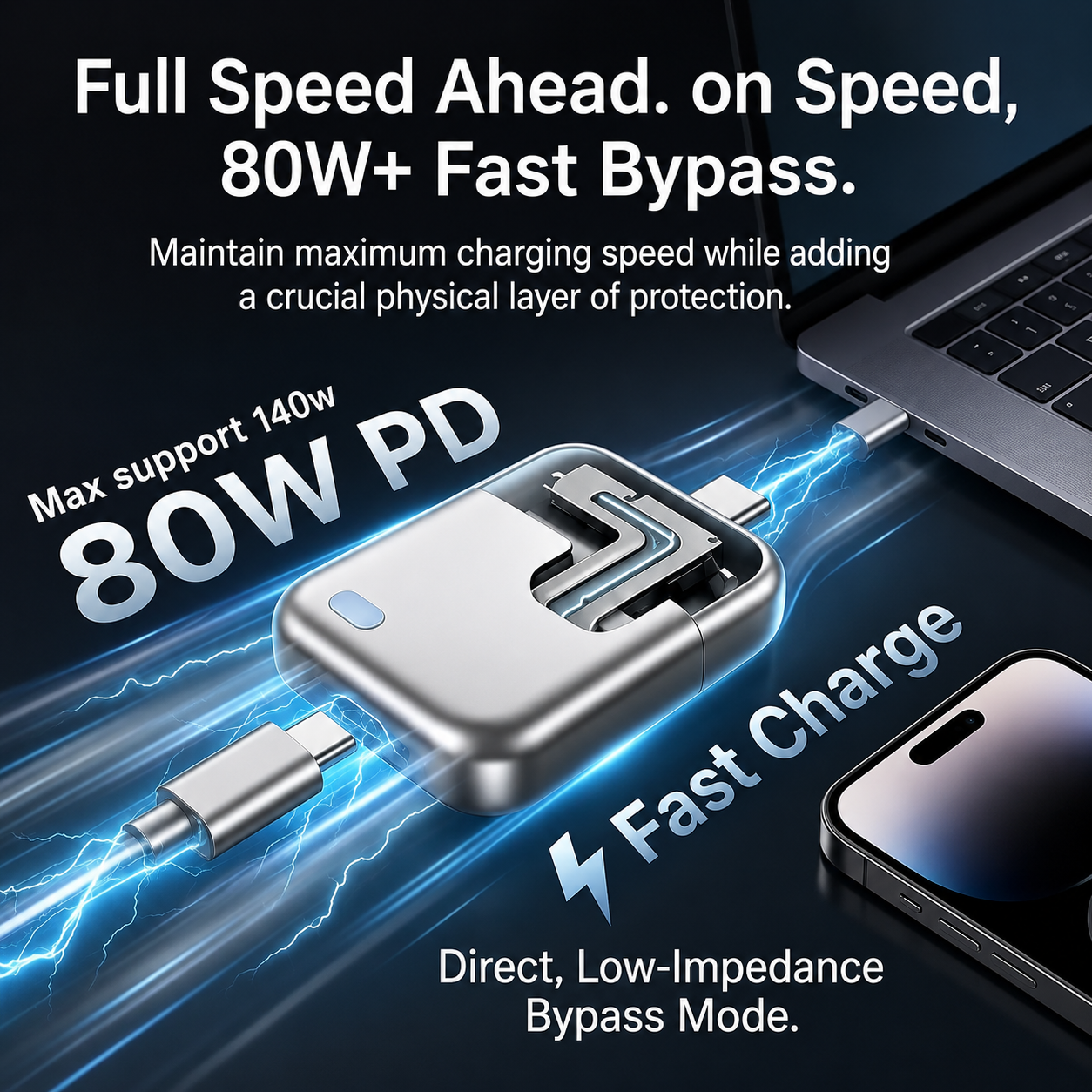 ChargeGuard Pro™ — USB-C Auto Shut-Off Charger Adapter