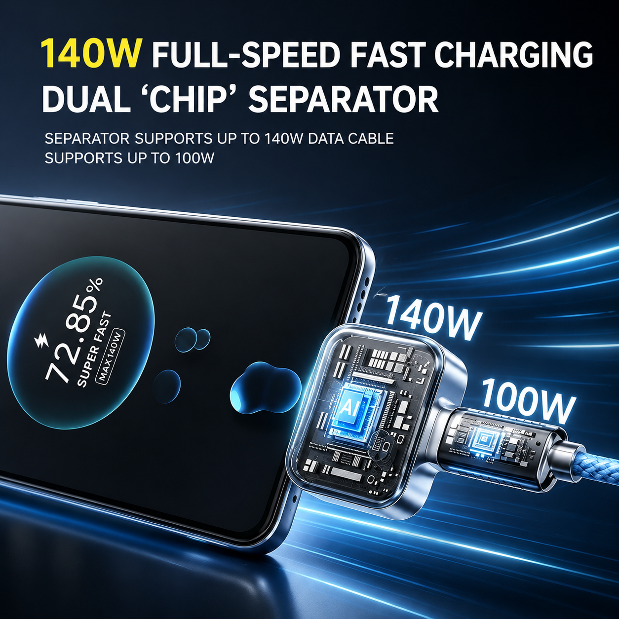 ChargeGuard Pro™ — USB-C Auto Shut-Off Charger Adapter