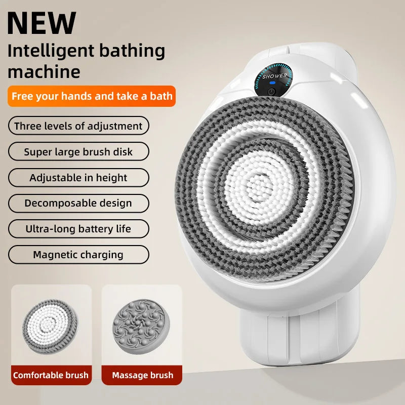 Automatic Wall-Mounted Bath Brush – Electric Body Scrubber