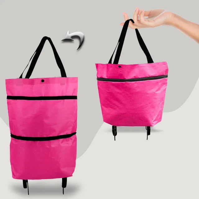 Folding Shopping Cart Bag with Wheels