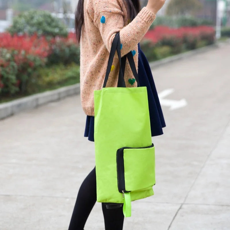 Folding Shopping Cart Bag with Wheels
