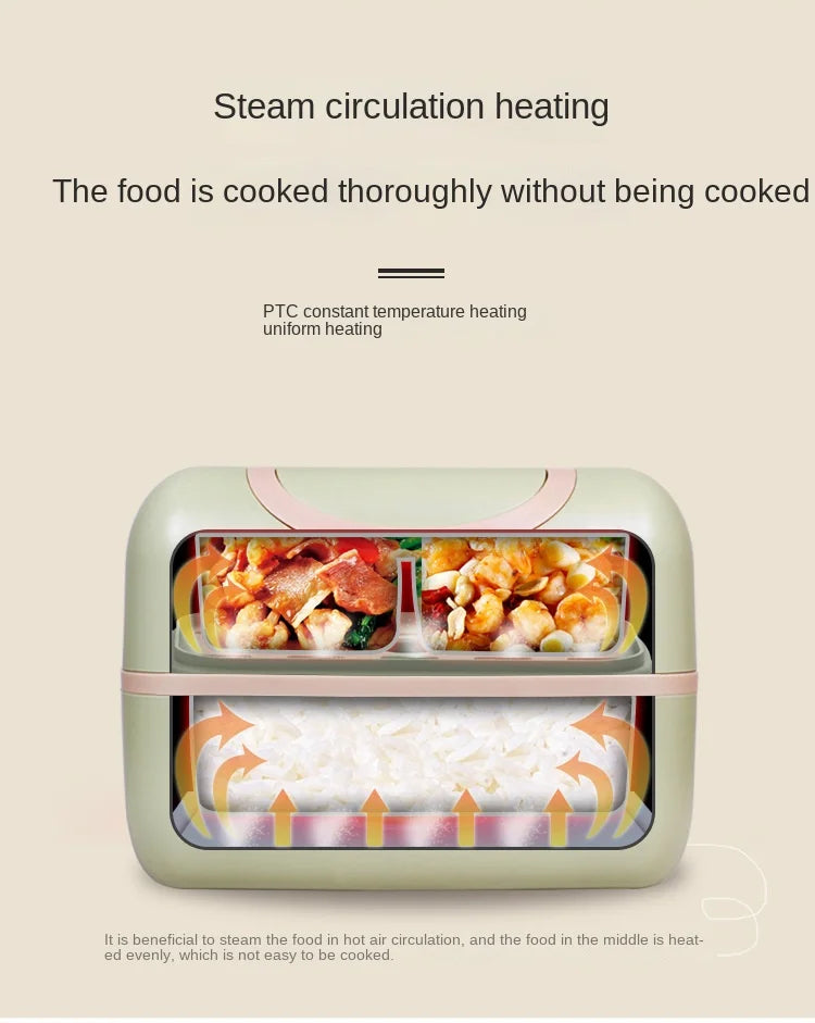 Liren Portable Electric Lunch Box – 304 Stainless Steel