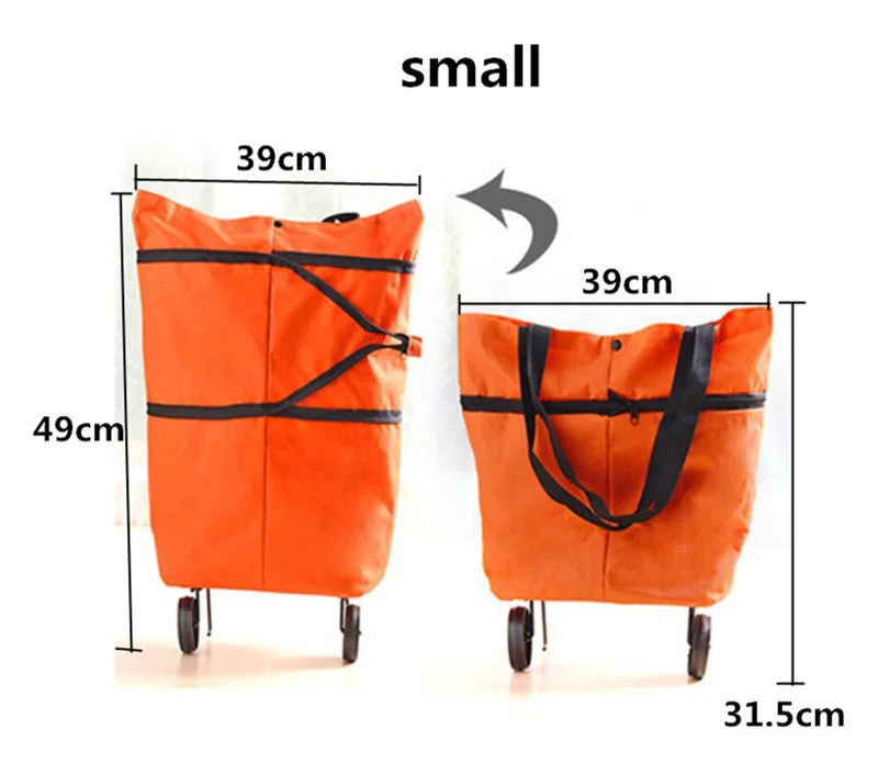 Folding Shopping Cart Bag with Wheels