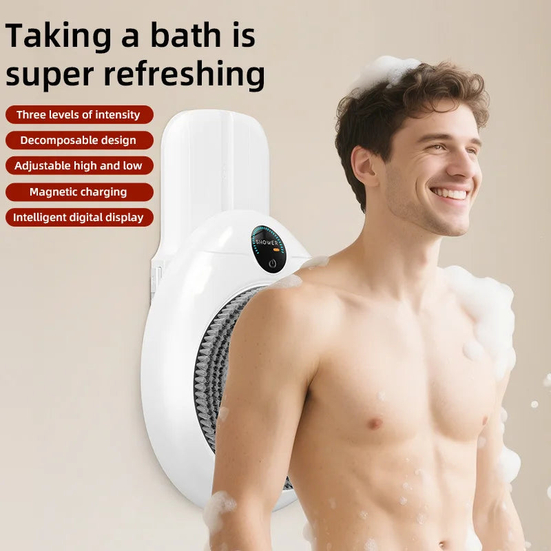 Automatic Wall-Mounted Bath Brush – Electric Body Scrubber