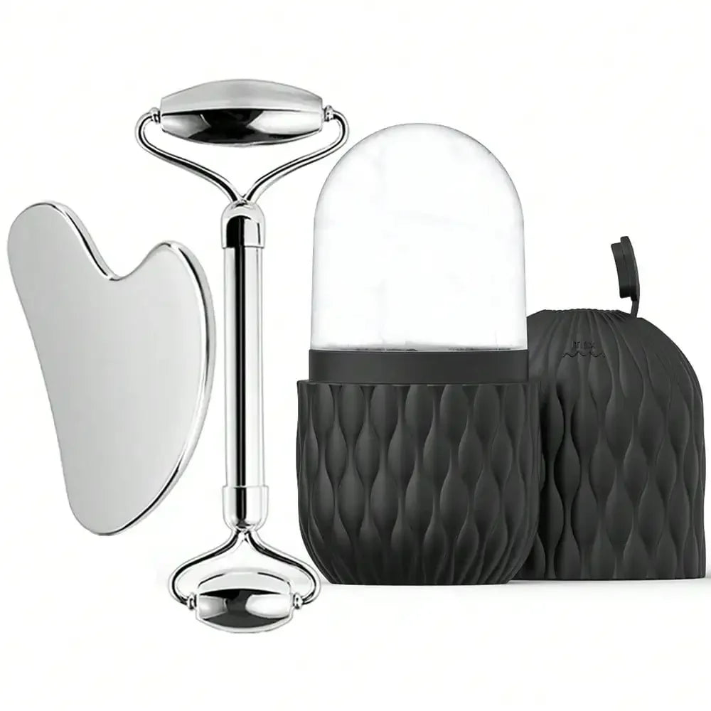 “3-in-1 Ice Roller & Gua Sha Facial Massage Kit for Glowing Skin”