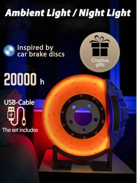 Brake Disc LED Desk Light – Rechargeable Automotive Ambient Decor