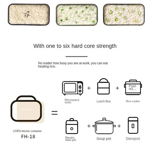 Liren Portable Electric Lunch Box – 304 Stainless Steel