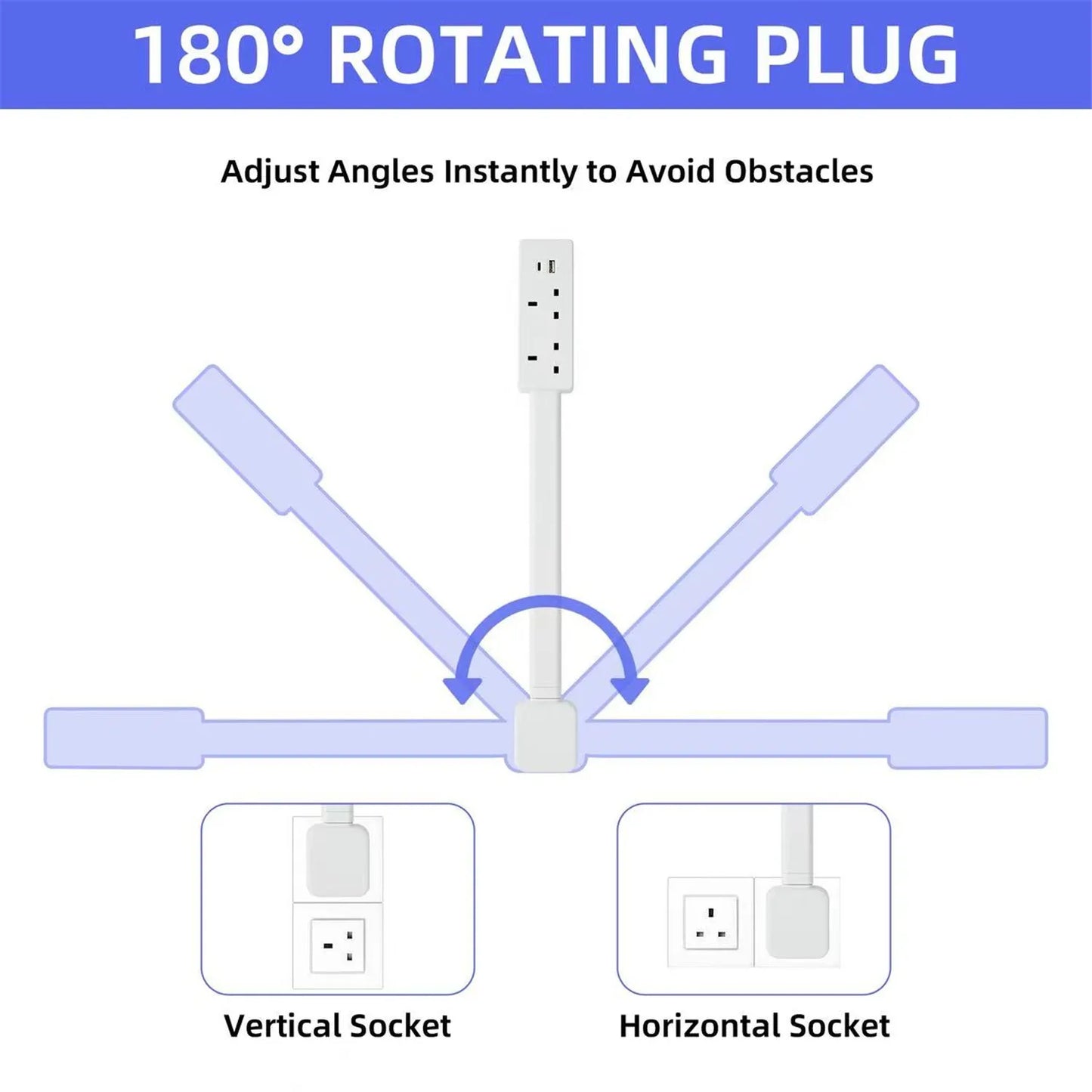 Rotating Wall Outlet Extender with USB