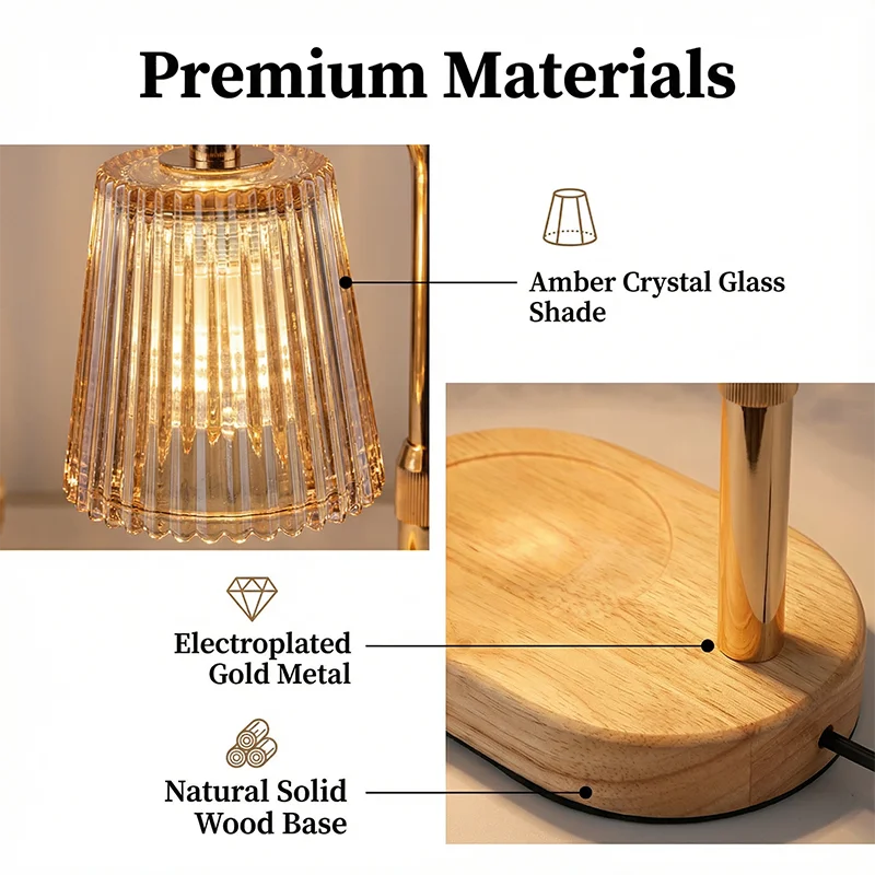 CandleGlow™ Candle Warmer Lamp — Timer, Dimmer & Adjustable Height