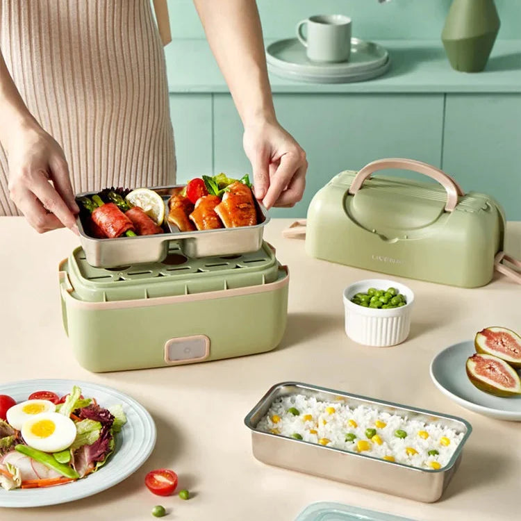 Liren Portable Electric Lunch Box – 304 Stainless Steel