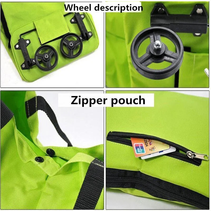 Folding Shopping Cart Bag with Wheels