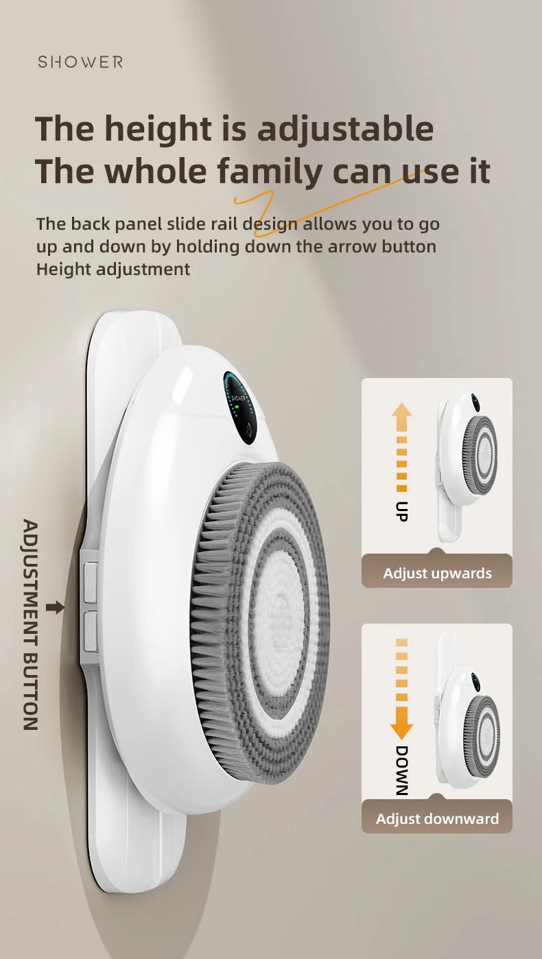 Automatic Wall-Mounted Bath Brush – Electric Body Scrubber
