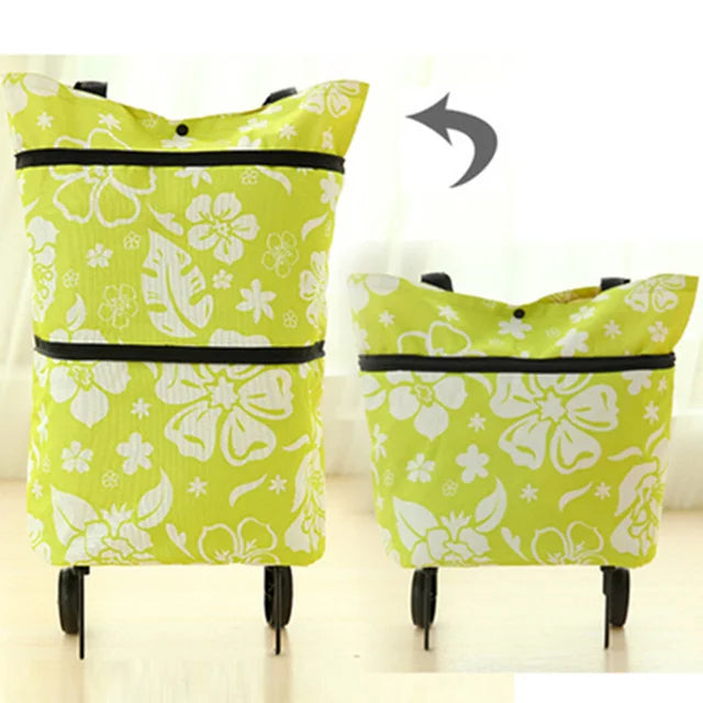 Folding Shopping Cart Bag with Wheels