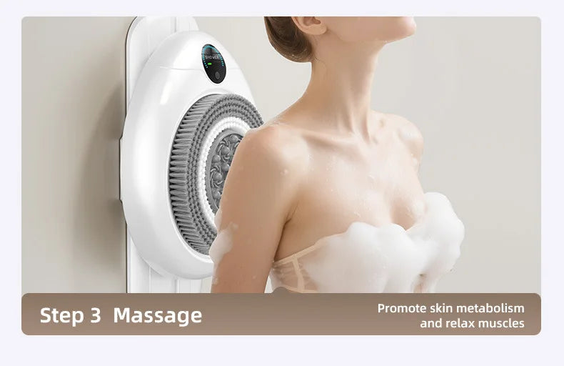 Automatic Wall-Mounted Bath Brush – Electric Body Scrubber