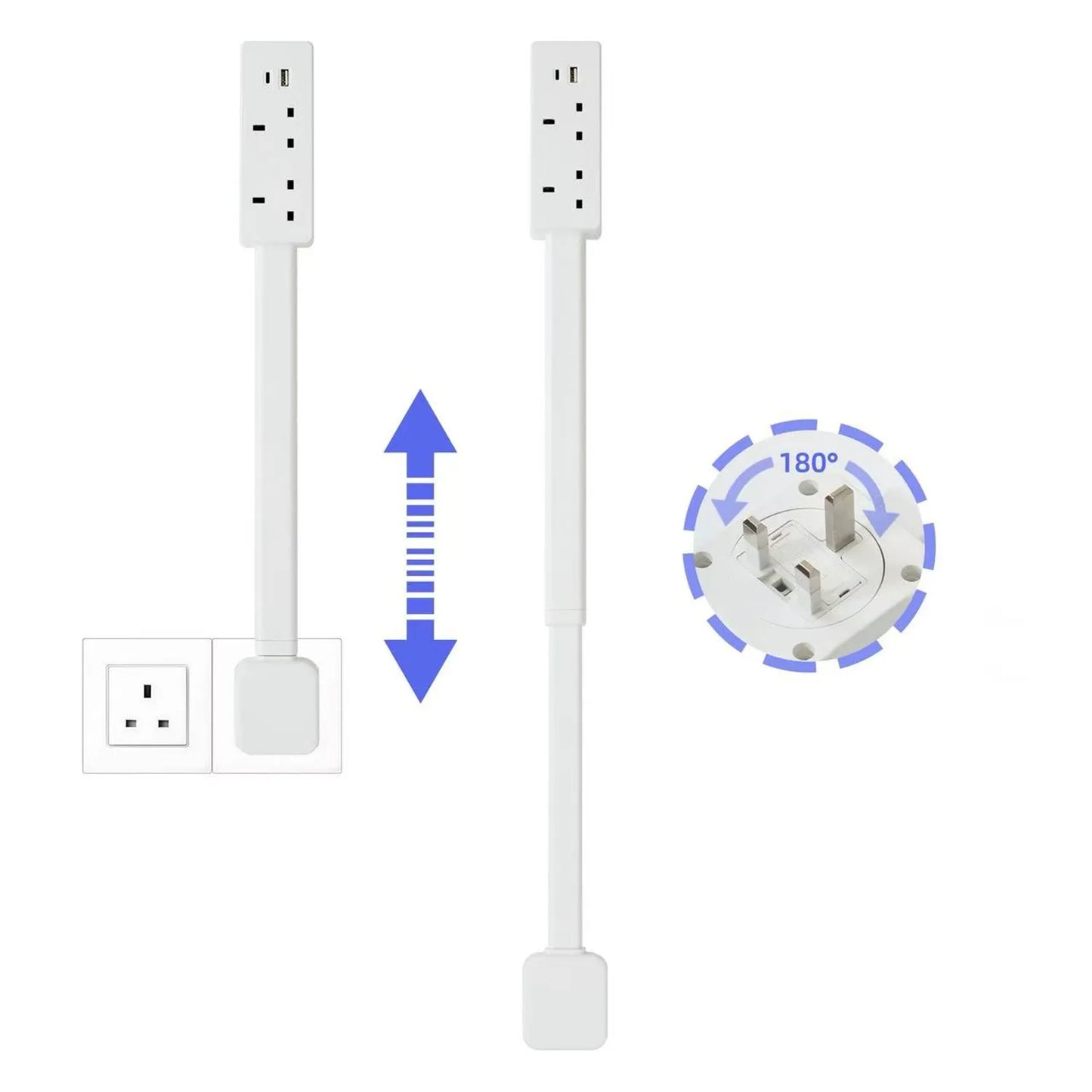 Rotating Wall Outlet Extender with USB