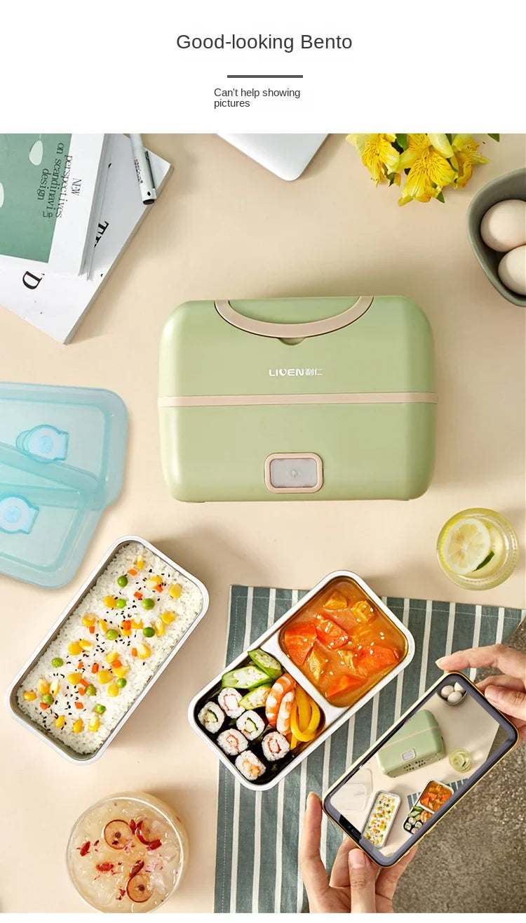Liren Portable Electric Lunch Box – 304 Stainless Steel