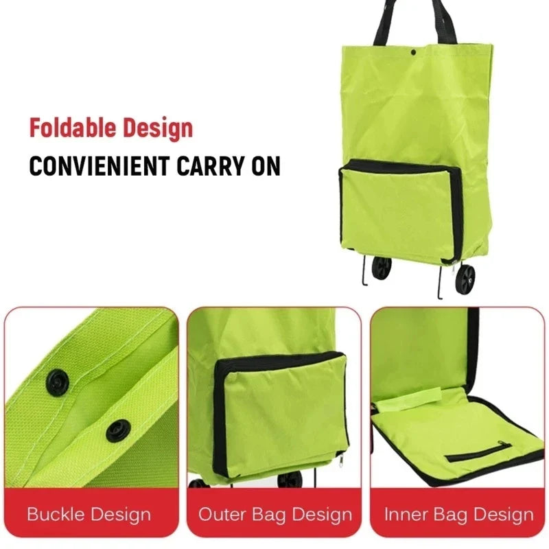 Folding Shopping Cart Bag with Wheels