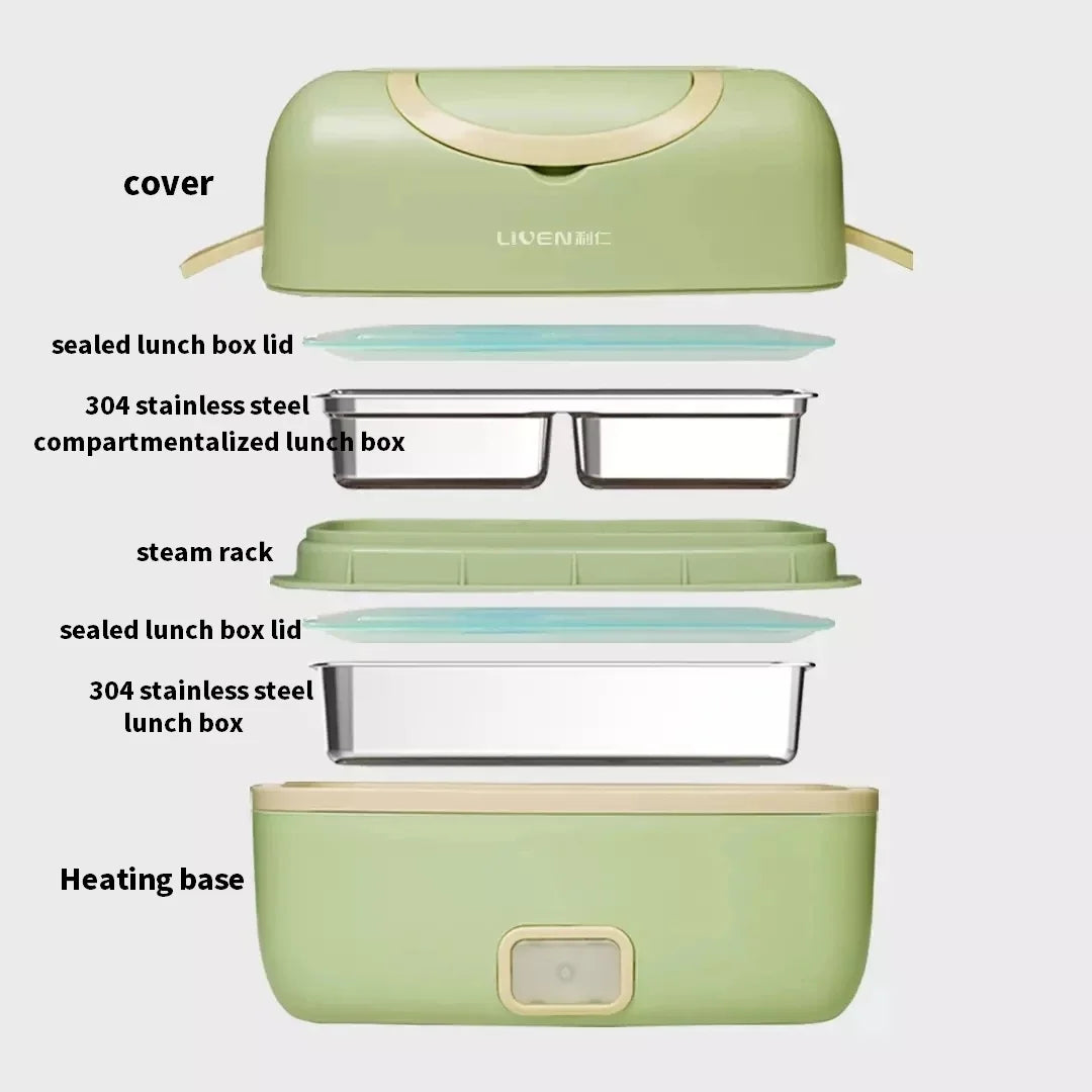 Liren Portable Electric Lunch Box – 304 Stainless Steel