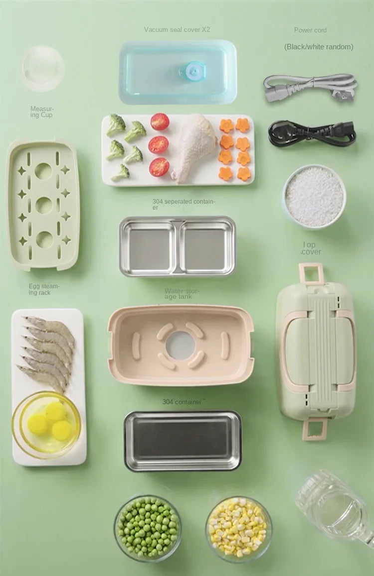 Liren Portable Electric Lunch Box – 304 Stainless Steel
