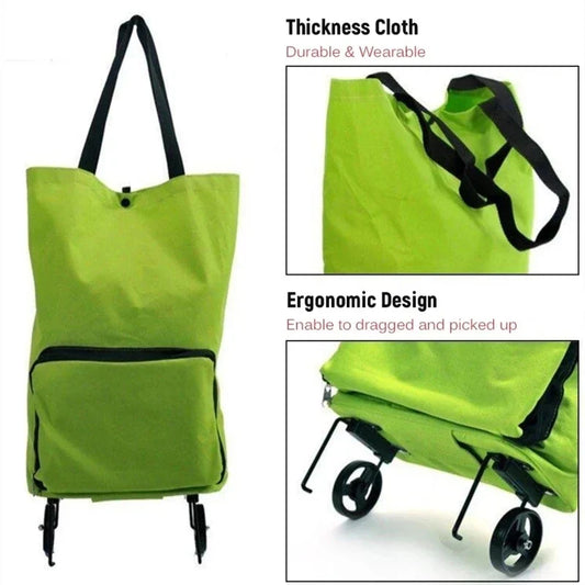 Folding Shopping Cart Bag with Wheels